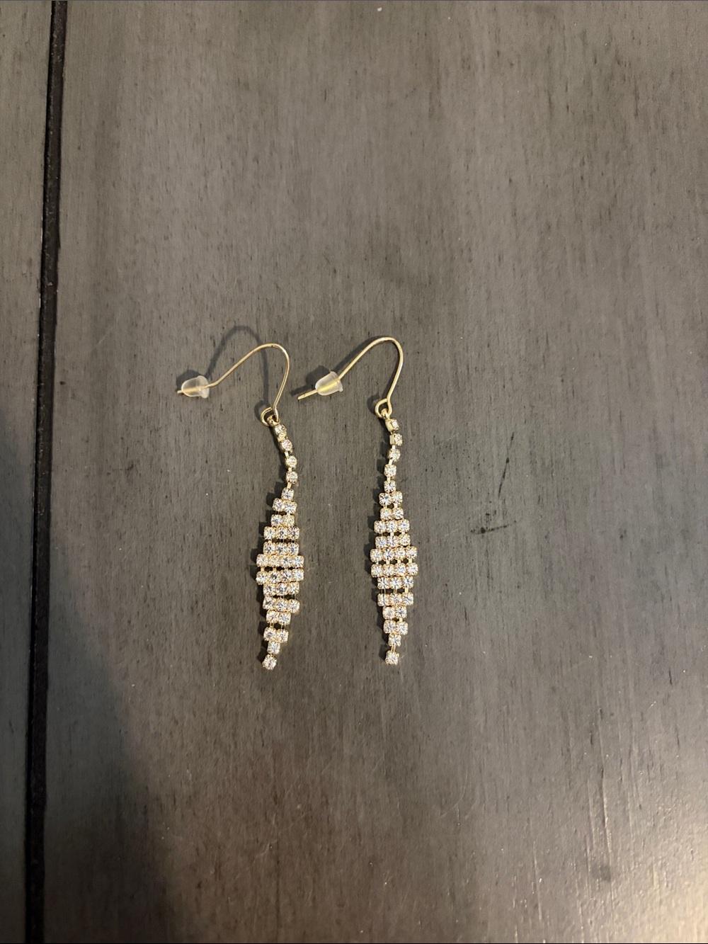 le chateau Gold-tone Crystal Linear Drop Earrings